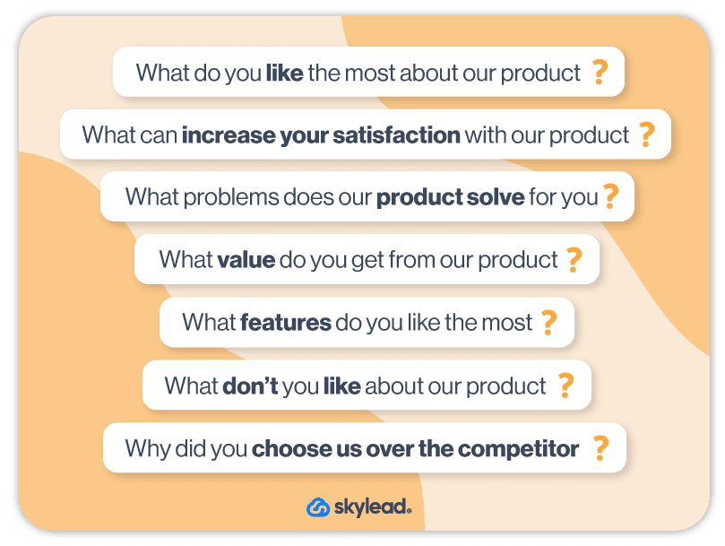 Image of template questions to ask current customers to create ideal customer profile
