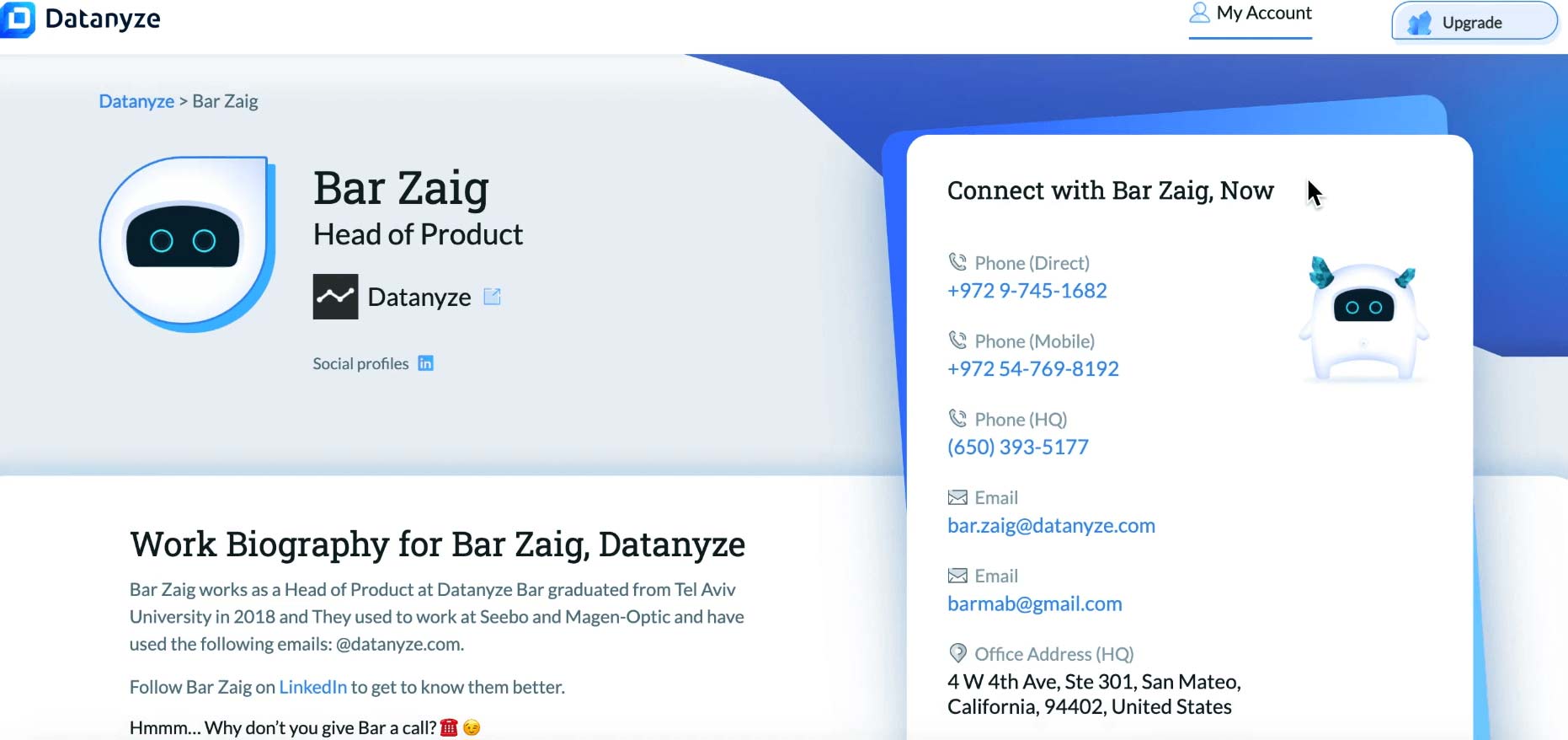 B2B prospecting tools, Datanyze tool