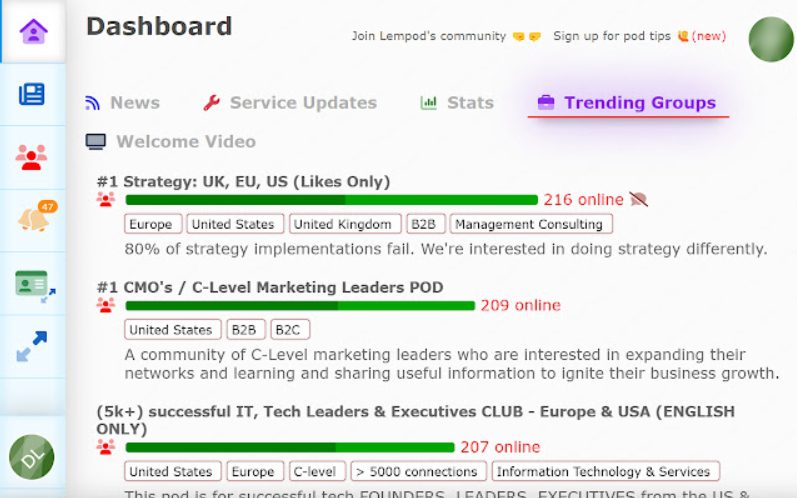 Lempod dashboard