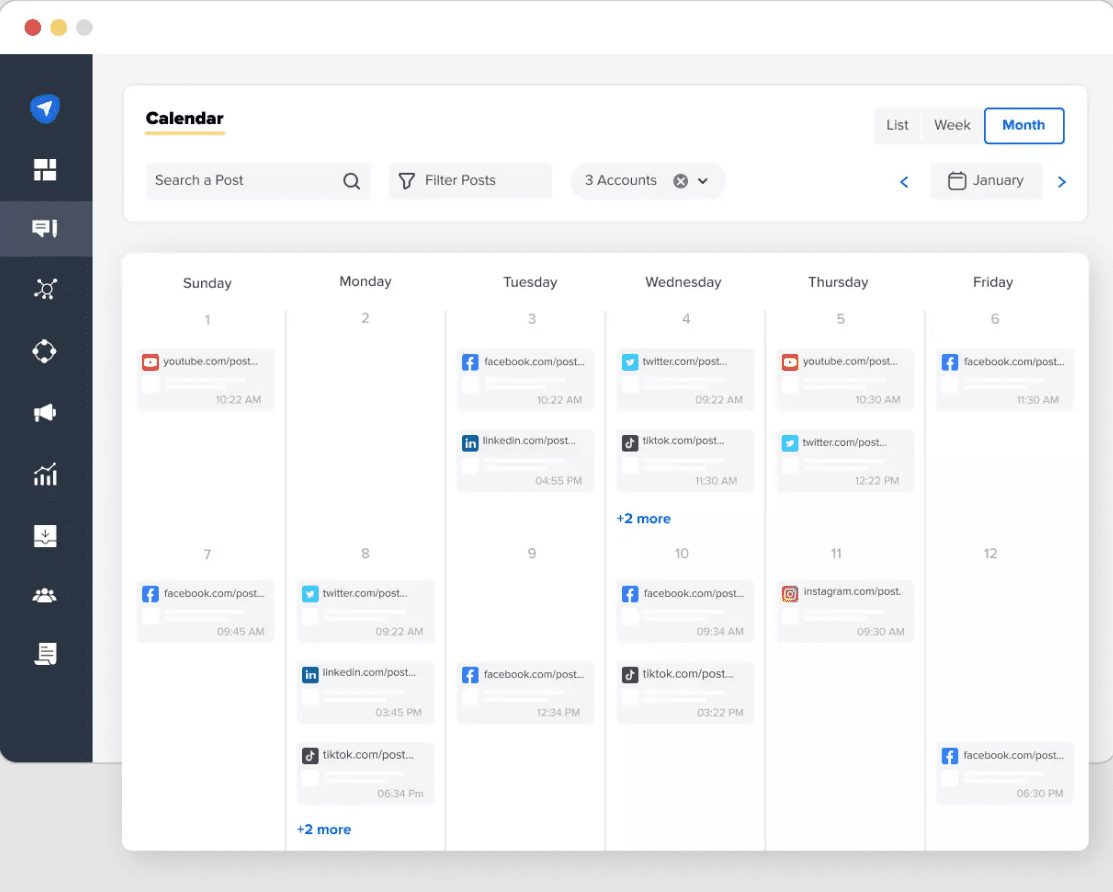 Social pilot Calendar screenshot