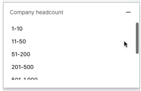 Company headcount filter, LinkedIn sales navigator filter