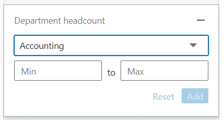 Department headcount filter