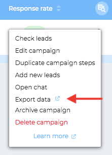 Image of exporting data from Skylead when emails are collected after email discovery and verification