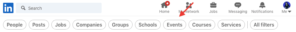 How to find leads using LinkedIn, Event search image