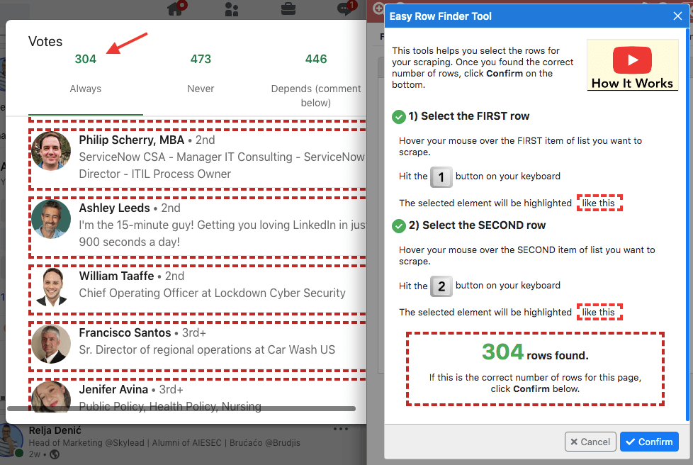 Image explaining how to create URL in Data Miner step 3