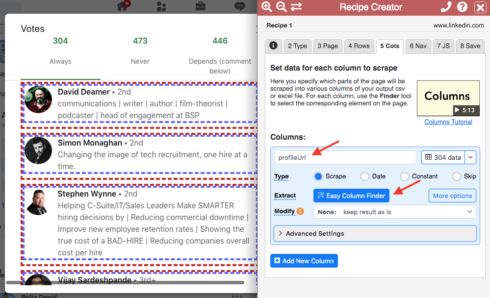 Image explaining how to create URL in Data Miner step 4