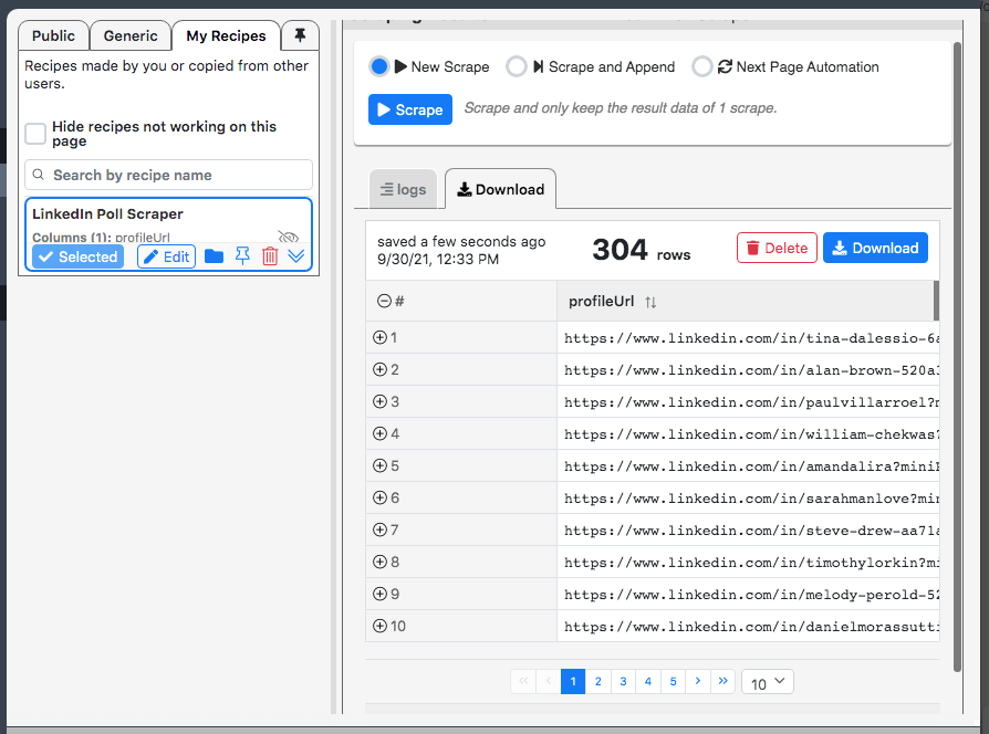 Image explaining how to create URL in Data Miner step 7