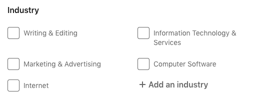 LinkedIn Filter Industry