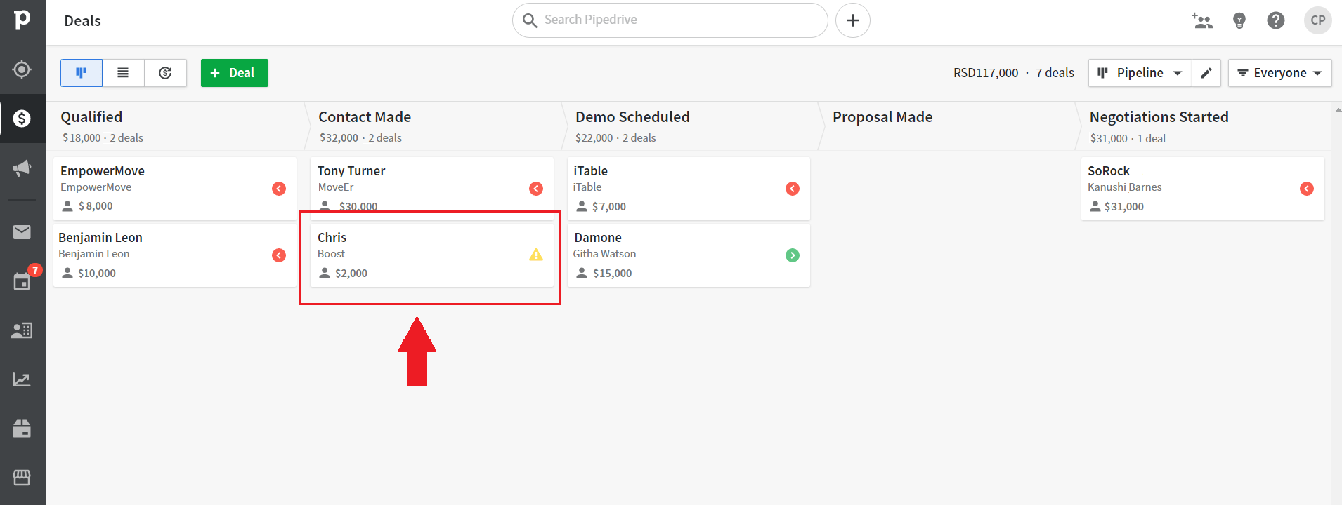 Image of successful webhook data test, Deal created in CRM via webhook