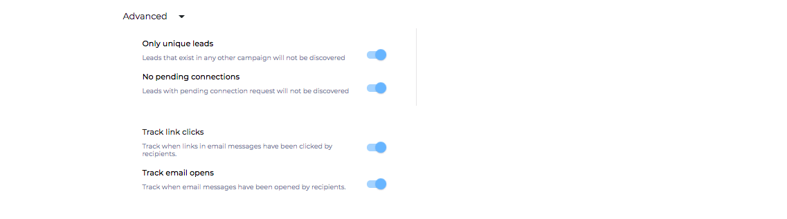 Skylead Campaign Settings Advanced