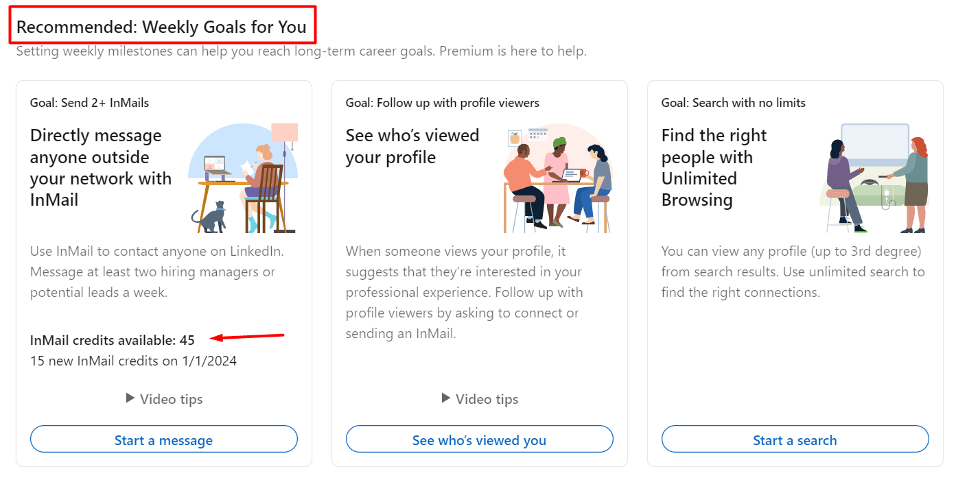 LinkedIn Premium InMail credits available