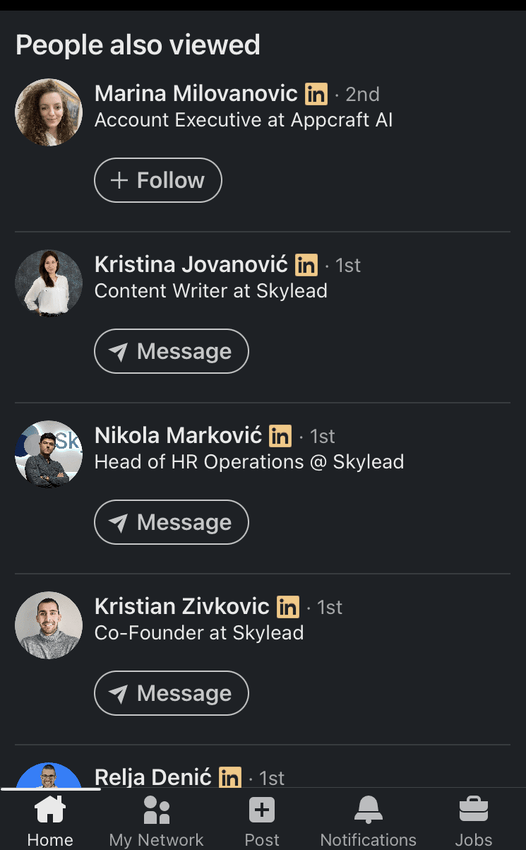 People Also Viewed on LinkedIn for desktop for mobile
