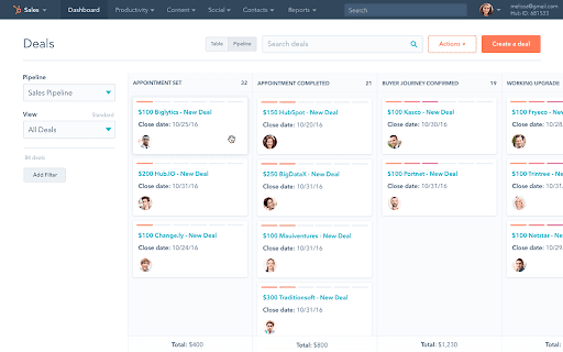 Hubspot screenshot